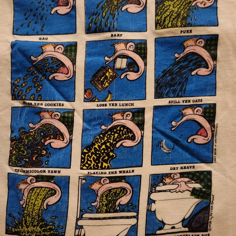 Vtg 80s Vomit Glossary, Peter Bagge Comic Artist Shirt - Picture 2 of 5